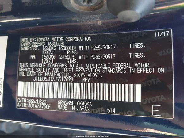 2018 TOYOTA 4RUNNER SR5 PREMIUM