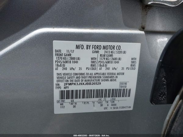 2018 FORD EDGE SEL — I9