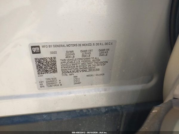 2022 CHEVROLET EQUINOX AWD LT — I9