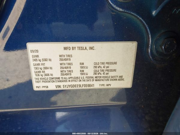 2020 TESLA MODEL Y