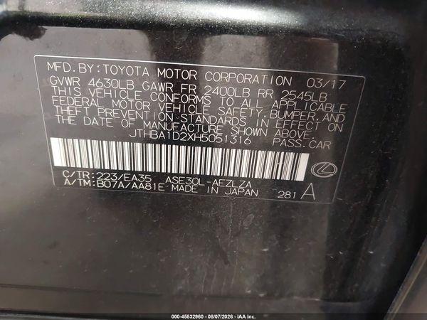 2017 LEXUS IS 200T