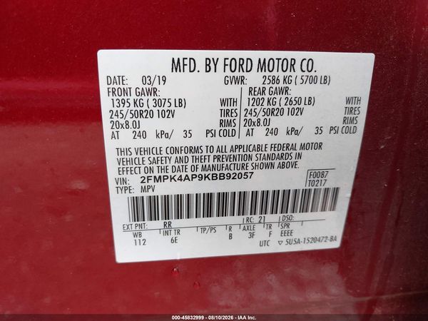 2019 FORD EDGE ST