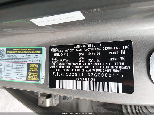 2016 KIA OPTIMA LX