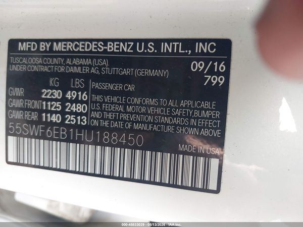2017 MERCEDES-BENZ AMG C 43 4MATIC