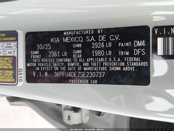 2025 KIA K4 EX