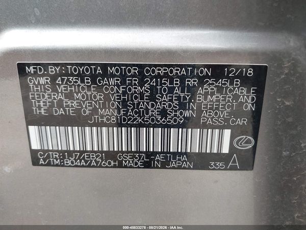 2019 LEXUS IS 300