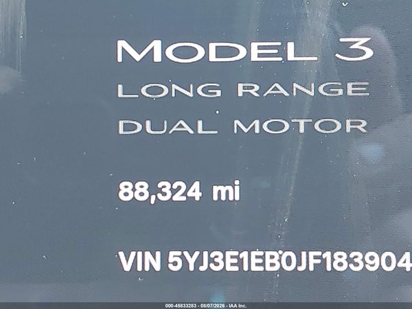 2018 TESLA MODEL 3 LONG RANGE/PERFORMANCE