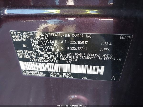 2016 TOYOTA RAV4 LE