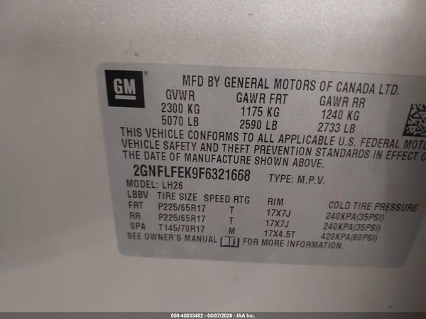 2015 CHEVROLET EQUINOX LT — I9