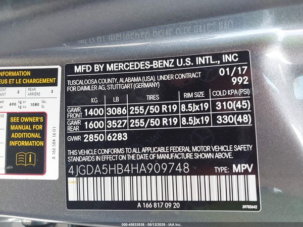 2017 MERCEDES-BENZ GLE 350 4MATIC