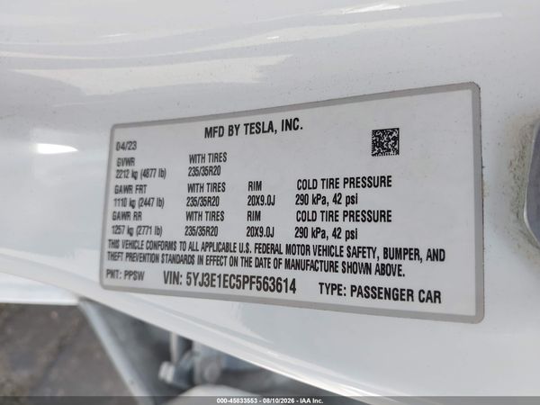 2023 TESLA MODEL 3