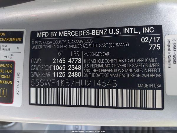 2017 MERCEDES-BENZ C 300 4MATIC