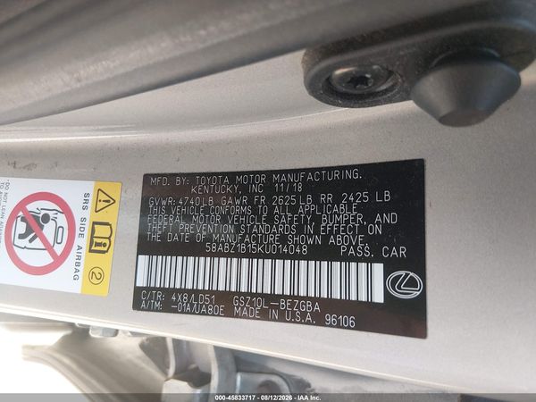 2019 LEXUS ES 350
