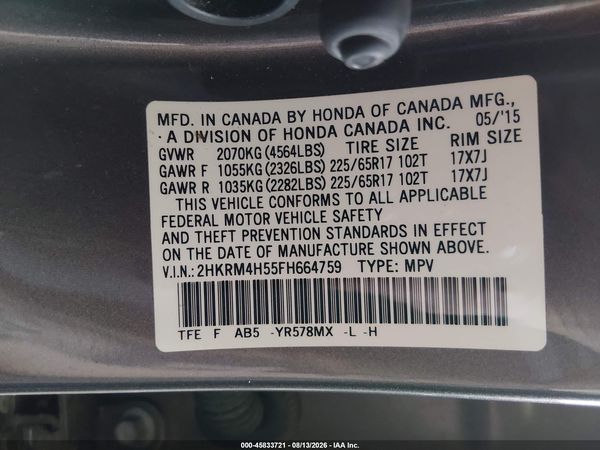 2015 HONDA CR-V EX