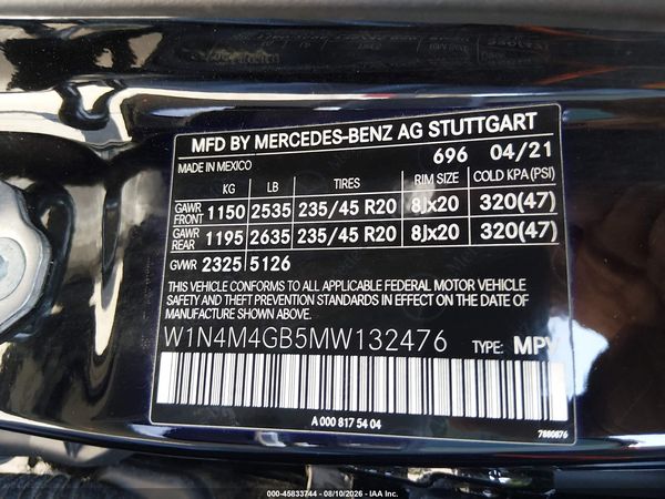 2021 MERCEDES-BENZ GLB 250 GLB250