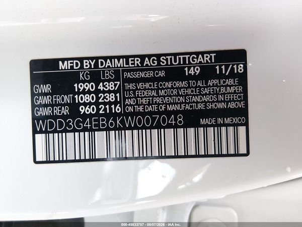2019 MERCEDES-BENZ A 220 A220