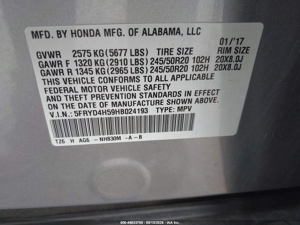 2017 ACURA MDX TECHNOLOGY PACKAGE