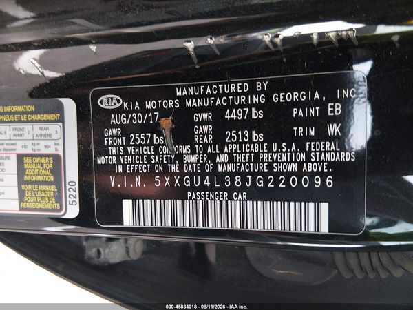 2018 KIA OPTIMA EX