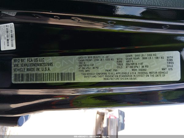 2022 JEEP WRANGLER UNLIMITED SPORT ALTITUDE 4X4