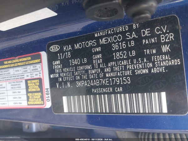 2019 KIA RIO S