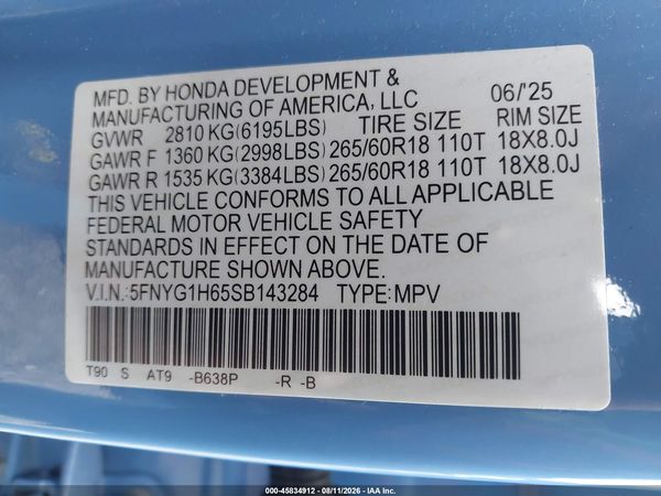 2025 HONDA PILOT TRAILSPORT