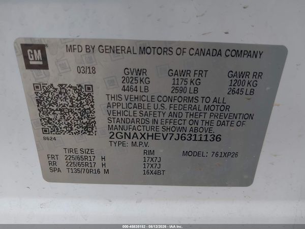 2018 CHEVROLET EQUINOX LS — I9
