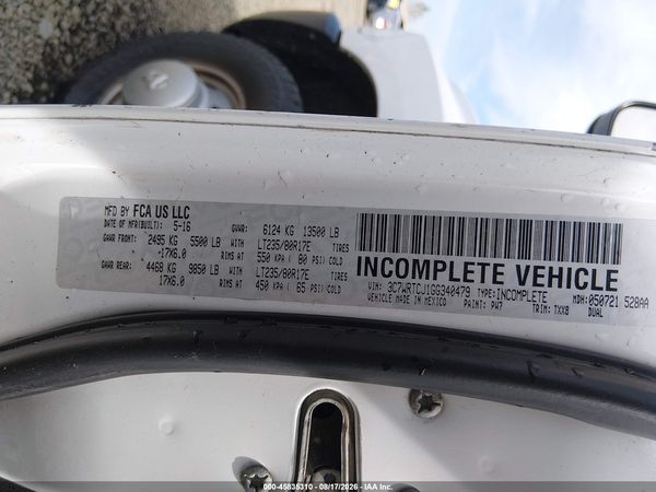 2016 RAM 3500 CHASSIS TRADESMAN/SLT/LARAMIE