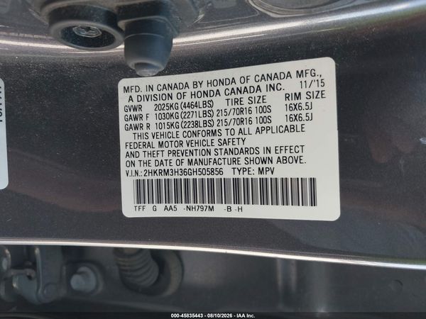2016 HONDA CR-V LX