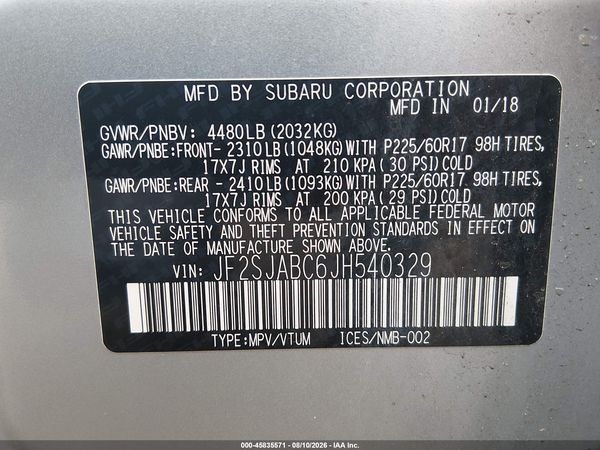 2018 SUBARU FORESTER 2.5I