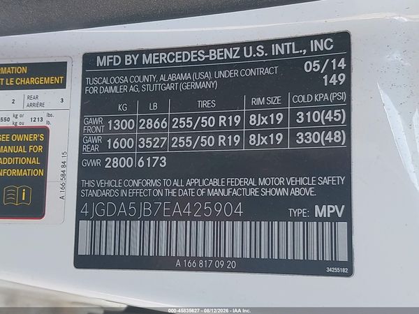2014 MERCEDES-BENZ ML 350 ML350