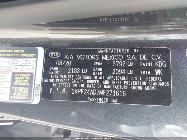 2021 KIA FORTE LXS