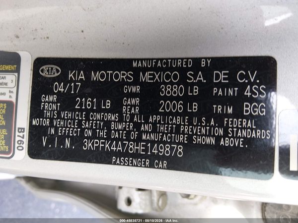2017 KIA FORTE LX