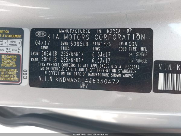 2018 KIA SEDONA L