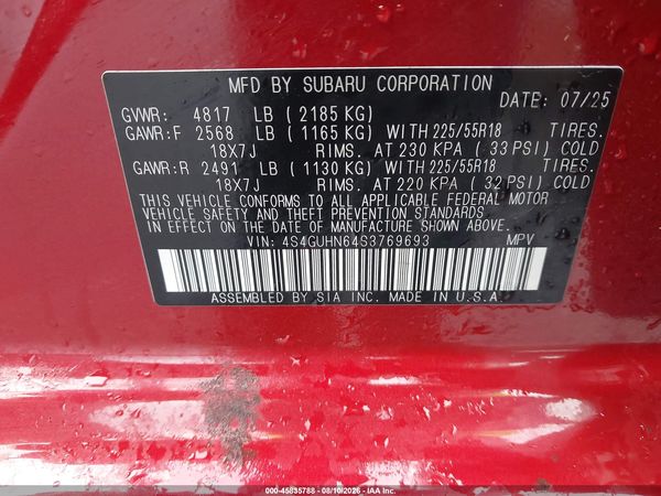 2025 SUBARU CROSSTREK LIMITED
