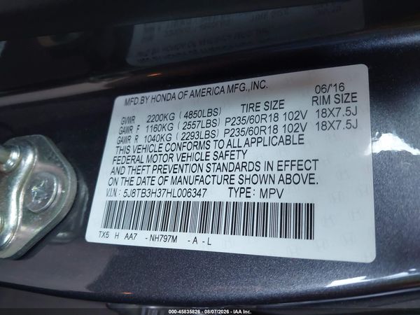 2017 ACURA RDX ACURAWATCH PLUS PACKAGE