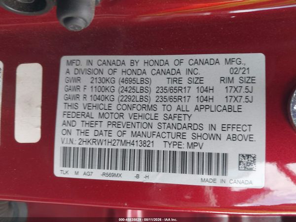 2021 HONDA CR-V 2WD LX