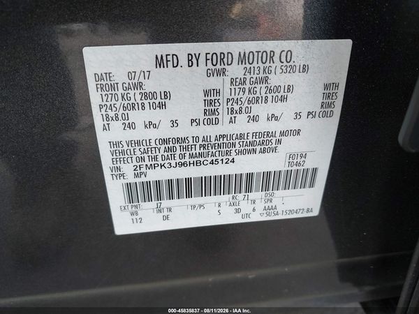 2017 FORD EDGE SEL