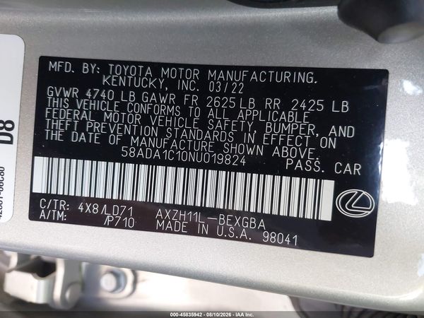 2022 LEXUS ES 300H 300h Premium