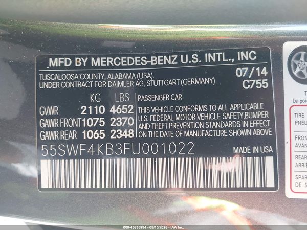 2015 MERCEDES-BENZ C 300 SPORT 4MATIC