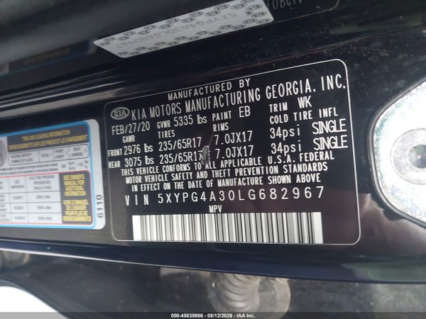 2020 KIA SORENTO 2.4L LX