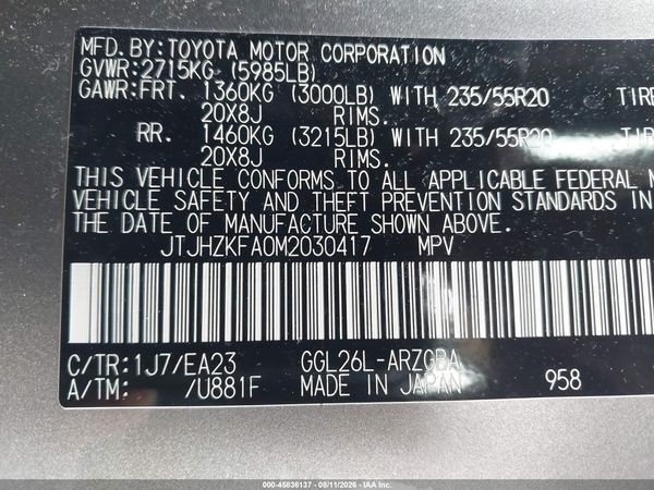 2021 LEXUS RX 350L 350L Premium