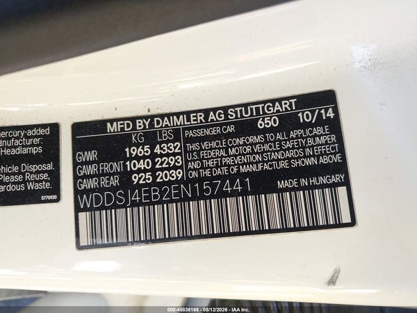 2014 MERCEDES-BENZ CLA 250 CLA250