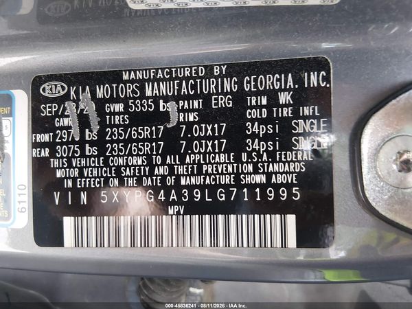 2020 KIA SORENTO 2.4L L