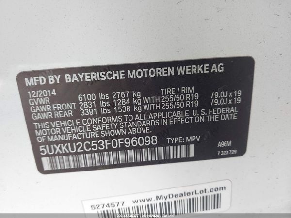 2015 BMW X6 XDRIVE35I