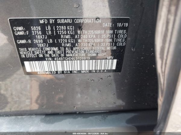2020 SUBARU OUTBACK ONYX EDITION XT — I9