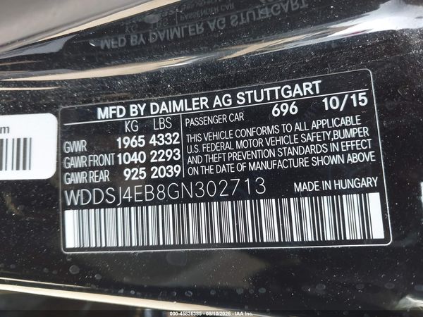 2016 MERCEDES-BENZ CLA 250 CLA250