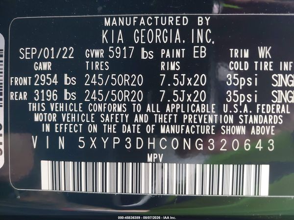 2022 KIA TELLURIDE EX