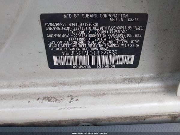 2018 SUBARU CROSSTREK 2.0I PREMIUM — I9