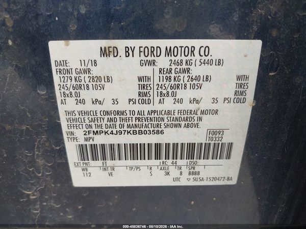 2019 FORD EDGE SEL