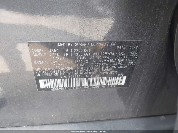 2021 SUBARU OUTBACK PREMIUM